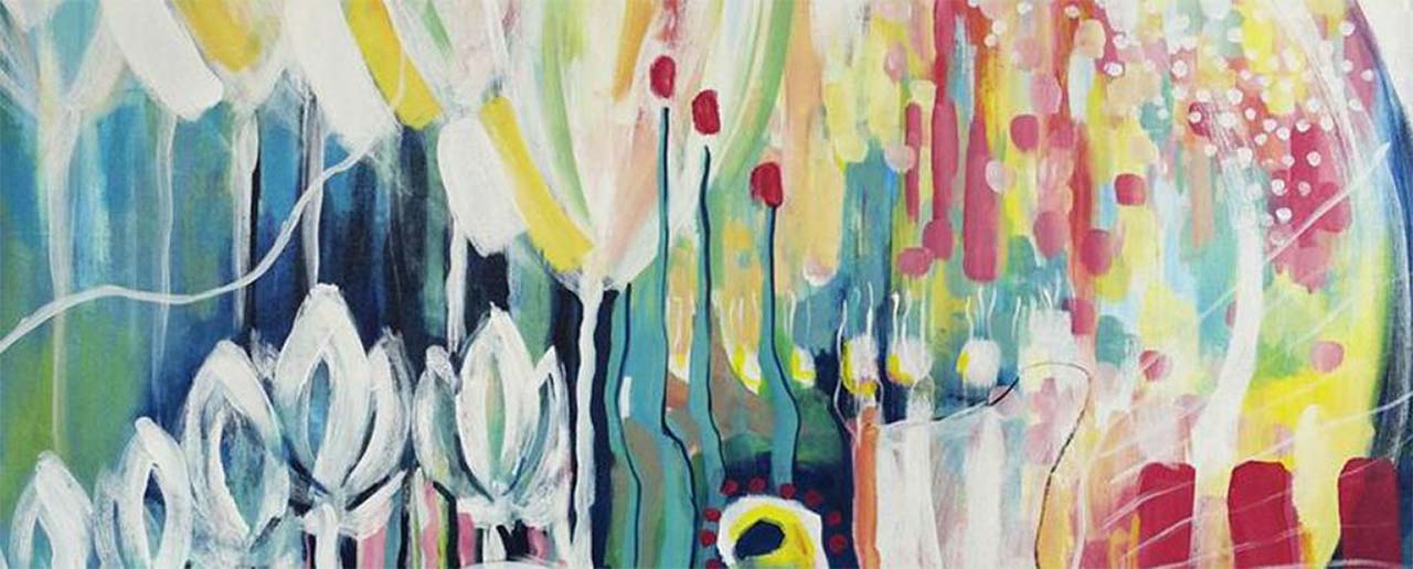 Painting of flowers by ARTIST IN RESIDENCE JUARATE PHILIPS